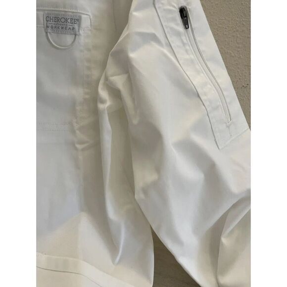 Cherokee Workwear Revolution Men Sz XS Zip Front White Scrub Jacket - Picture 5 of 16